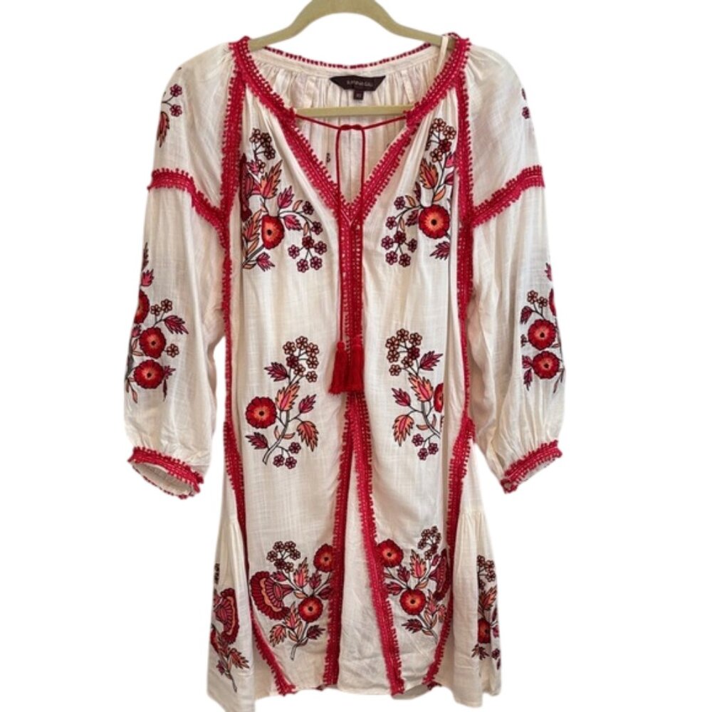 Anthropologie Ranna Gill Hadley Embroidered Tunic Dress โ Size XS